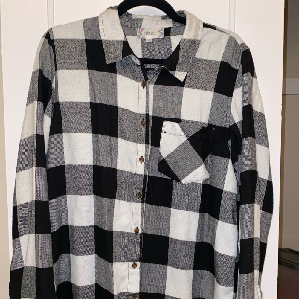 Flannel button-down shirt